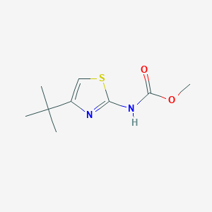 molecular formula C9H14N2O2S B14348589 Carbamic acid, [4-(1,1-dimethylethyl)-2-thiazolyl]-, methyl ester CAS No. 96512-26-4