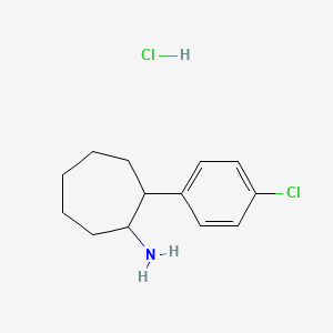 molecular formula C13H19Cl2N B1434860 2-(4-Chlorophenyl)cycloheptan-1-amine hydrochloride CAS No. 1803595-91-6