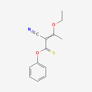 molecular formula C13H13NO2S B14348627 O-Phenyl 2-cyano-3-ethoxybut-2-enethioate CAS No. 90279-83-7