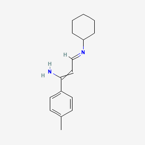 (3E)-3-(Cyclohexylimino)-1-(4-methylphenyl)prop-1-en-1-amine