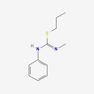 molecular formula C11H16N2S B14348686 propyl N'-methyl-N-phenylcarbamimidothioate CAS No. 93368-82-2