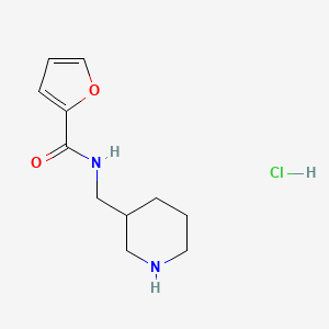 molecular formula C11H17ClN2O2 B1434870 N-(piperidin-3-ylmethyl)furan-2-carboxamide hydrochloride CAS No. 1593084-61-7