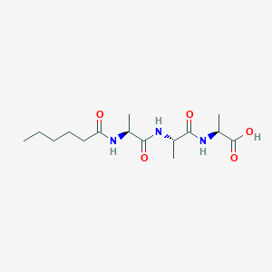 molecular formula C15H27N3O5 B14348720 N-Hexanoyl-L-alanyl-L-alanyl-L-alanine CAS No. 90288-33-8