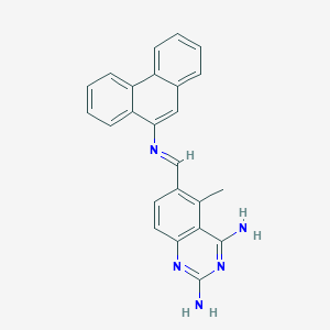 molecular formula C24H19N5 B14348729 5-Methyl-6-{(E)-[(phenanthren-9-yl)imino]methyl}quinazoline-2,4-diamine CAS No. 93676-20-1