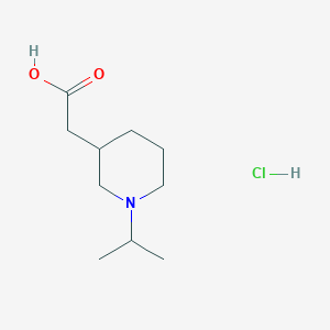 molecular formula C10H20ClNO2 B1434882 2-[1-(丙-2-基)哌啶-3-基]乙酸盐酸盐 CAS No. 1803611-99-5