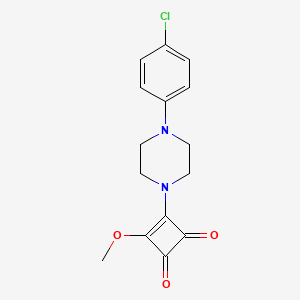 molecular formula C15H15ClN2O3 B1434883 3-[4-(4-Chlorophenyl)piperazin-1-yl]-4-methoxycyclobut-3-ene-1,2-dione CAS No. 1858257-22-3