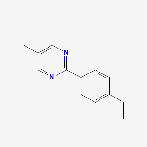 molecular formula C14H16N2 B14348844 Pyrimidine, 5-ethyl-2-(4-ethylphenyl)- CAS No. 98495-10-4