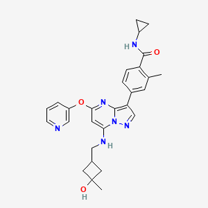 N-cyclopropyl-4-[7-[(3-hydroxy-3-methylcyclobutyl)methylamino]-5-pyridin-3-yloxypyrazolo[1,5-a]pyrimidin-3-yl]-2-methylbenzamide