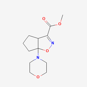 molecular formula C12H18N2O4 B1434890 methyl 6a-(morpholin-4-yl)-3aH,4H,5H,6H,6aH-cyclopenta[d][1,2]oxazole-3-carboxylate CAS No. 1803593-90-9