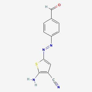 5-[2-(4-Formylphenyl)hydrazinylidene]-2-imino-2,5-dihydrothiophene-3-carbonitrile