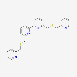 molecular formula C24H22N4S2 B14348917 6,6'-Bis({[(pyridin-2-yl)methyl]sulfanyl}methyl)-2,2'-bipyridine CAS No. 90719-71-4