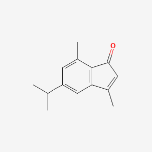 molecular formula C14H16O B14348962 3,7-Dimethyl-5-(propan-2-yl)-1H-inden-1-one CAS No. 91813-77-3