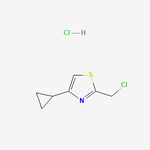 molecular formula C7H9Cl2NS B1434899 2-(Chloromethyl)-4-cyclopropyl-1,3-thiazole hydrochloride CAS No. 1993278-31-1