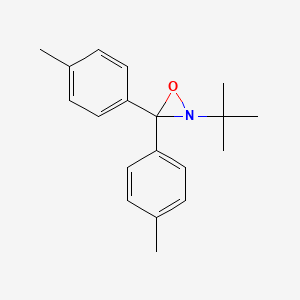 molecular formula C19H23NO B14349000 2-tert-Butyl-3,3-bis(4-methylphenyl)oxaziridine CAS No. 92977-35-0