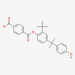 molecular formula C27H27O5- B14349010 4-({2-tert-Butyl-4-[2-(4-hydroxyphenyl)propan-2-yl]phenoxy}carbonyl)benzoate CAS No. 92002-14-7