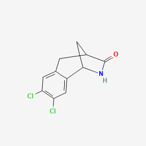 molecular formula C11H9Cl2NO B14349012 7,8-Dichloro-1,2,4,5-tetrahydro-3H-1,4-methano-2-benzazepin-3-one CAS No. 91166-19-7