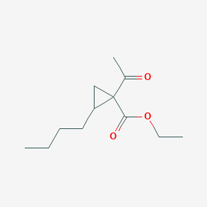 molecular formula C12H20O3 B14349046 Ethyl 1-acetyl-2-butylcyclopropane-1-carboxylate CAS No. 90284-95-0