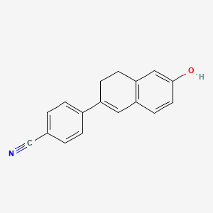 molecular formula C17H13NO B14349061 4-(6-Hydroxy-3,4-dihydronaphthalen-2-yl)benzonitrile CAS No. 95080-20-9