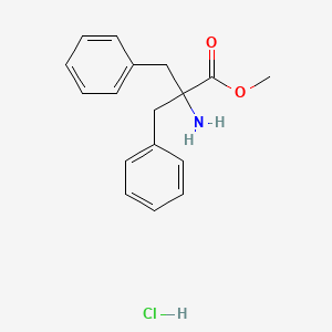 molecular formula C17H20ClNO2 B1434907 Methyl 2-amino-2-benzyl-3-phenylpropanoate hydrochloride CAS No. 1803596-11-3