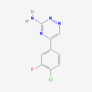 molecular formula C9H6ClFN4 B1434910 5-(4-Chloro-3-fluorophenyl)-1,2,4-triazin-3-amine CAS No. 1803605-27-7