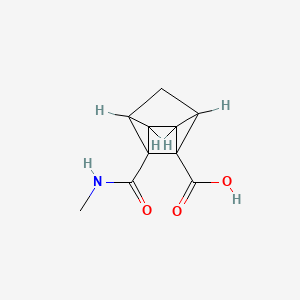 molecular formula C10H11NO3 B14349125 5-((Methylamino)carbonyl)tetracyclo(3.2.0(2,7).0(4,6))heptane-1-carboxylic acid CAS No. 90632-73-8