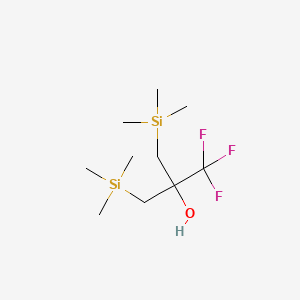 molecular formula C10H23F3OSi2 B14349132 1,1,1-Trifluoro-3-(trimethylsilyl)-2-[(trimethylsilyl)methyl]propan-2-ol CAS No. 91258-13-8