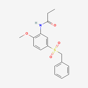 N-[2-Methoxy-5-(phenylmethanesulfonyl)phenyl]propanamide