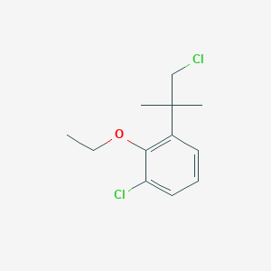 molecular formula C12H16Cl2O B14349146 1-Chloro-3-(1-chloro-2-methylpropan-2-yl)-2-ethoxybenzene CAS No. 91512-65-1