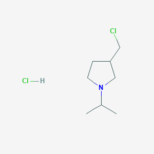 molecular formula C8H17Cl2N B1434916 3-(Chloromethyl)-1-isopropylpyrrolidine hydrochloride CAS No. 1986846-38-1