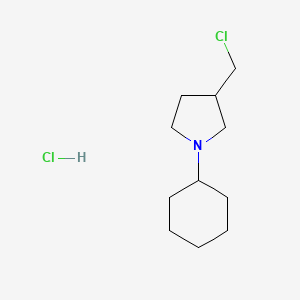 molecular formula C11H21Cl2N B1434917 3-(Chloromethyl)-1-cyclohexylpyrrolidine hydrochloride CAS No. 1986846-41-6