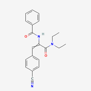 molecular formula C21H21N3O2 B14349170 N-[1-(4-Cyanophenyl)-3-(diethylamino)-3-oxoprop-1-en-2-yl]benzamide CAS No. 90290-88-3