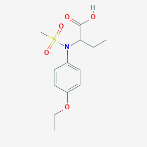 molecular formula C13H19NO5S B1434922 2-[(4-Ethoxyphenyl)(methylsulfonyl)amino]butanoic acid CAS No. 1858240-80-8