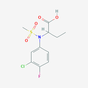 molecular formula C11H13ClFNO4S B1434923 2-[(3-氯-4-氟苯基)(甲磺酰)氨基]丁酸 CAS No. 1858240-73-9