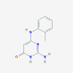 molecular formula C11H12N4O B14349281 2-Amino-6-(2-methylanilino)pyrimidin-4(1H)-one CAS No. 91089-04-2