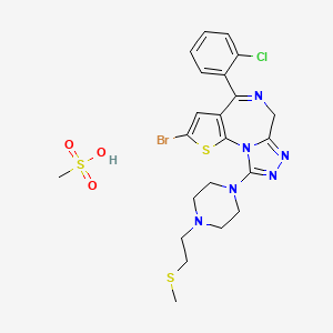 6H-Thieno(3,2-f)(1,2,4)triazolo(4,3-a)(1,4)diazepine, 2-bromo-4-(2-chlorophenyl)-9-(4-(2-(methylthio)ethyl)-1-piperazinyl)-, monomethanesulfonate