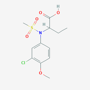 molecular formula C12H16ClNO5S B1434932 2-[(3-氯-4-甲氧基苯基)(甲磺酰基)氨基]丁酸 CAS No. 1858240-35-3