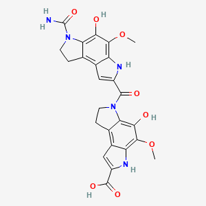 6-(6-carbamoyl-5-hydroxy-4-methoxy-7,8-dihydro-3H-pyrrolo[3,2-e]indole-2-carbonyl)-5-hydroxy-4-methoxy-7,8-dihydro-3H-pyrrolo[3,2-e]indole-2-carboxylic acid