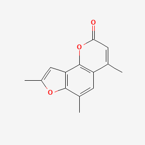 molecular formula C14H12O3 B14349373 4,6,8-Trimethyl-2H-furo[2,3-h][1]benzopyran-2-one CAS No. 90370-12-0