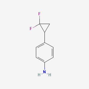 molecular formula C9H9F2N B1434943 4-(2,2-Difluorocyclopropyl)aniline CAS No. 35694-68-9