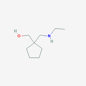 molecular formula C9H19NO B1434944 Cyclopentanemethanol, 1-[(ethylamino)methyl]- CAS No. 1549855-30-2