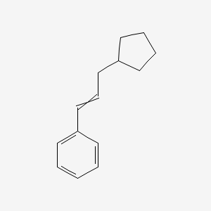 molecular formula C14H18 B14349499 (3-Cyclopentylprop-1-en-1-yl)benzene CAS No. 91083-79-3