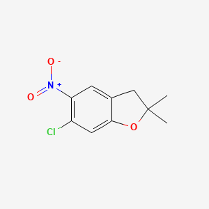 molecular formula C10H10ClNO3 B1434950 6-Chloro-2,2-dimethyl-5-nitro-2,3-dihydrobenzofuran CAS No. 1334614-55-9