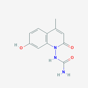 molecular formula C11H11N3O3 B14349560 N-(7-Hydroxy-4-methyl-2-oxoquinolin-1(2H)-yl)urea CAS No. 94817-61-5