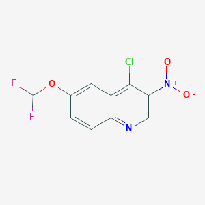 molecular formula C10H5ClF2N2O3 B1434957 4-Chloro-6-(difluoromethoxy)-3-nitroquinoline CAS No. 1990217-16-7