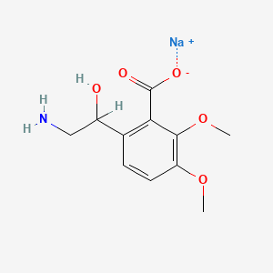 molecular formula C11H14NNaO5 B14349594 6-(2-Amino-1-hydroxyethyl)-2,3-dimethoxybenzoic acid sodium salt CAS No. 93227-74-8