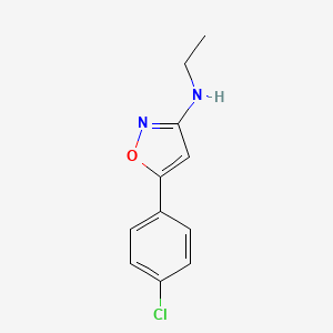 molecular formula C11H11ClN2O B14349629 5-(4-Chlorophenyl)-N-ethyl-1,2-oxazol-3-amine CAS No. 91076-73-2