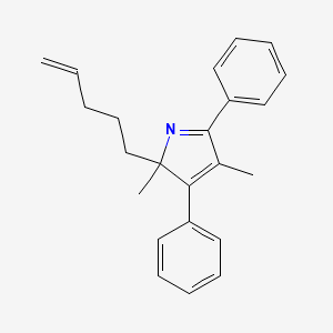 molecular formula C23H25N B14349720 2,4-Dimethyl-2-(pent-4-en-1-yl)-3,5-diphenyl-2H-pyrrole CAS No. 92898-27-6