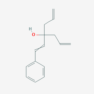 molecular formula C15H18O B14349739 1,6-Heptadien-4-ol, 4-(2-phenylethenyl)- CAS No. 92581-12-9