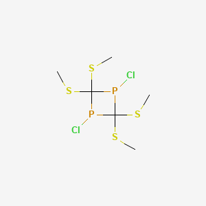 molecular formula C6H12Cl2P2S4 B14349773 1,3-Dichloro-2,2,4,4-tetrakis(methylsulfanyl)-1,3-diphosphetane CAS No. 96804-83-0