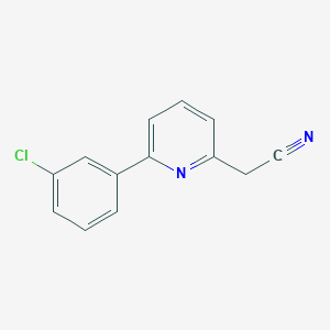 molecular formula C13H9ClN2 B1434982 2-(6-(3-Chlorophenyl)pyridin-2-yl)acetonitrile CAS No. 1824263-95-7